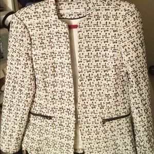✖️Gibson black + off-white tweed jacket